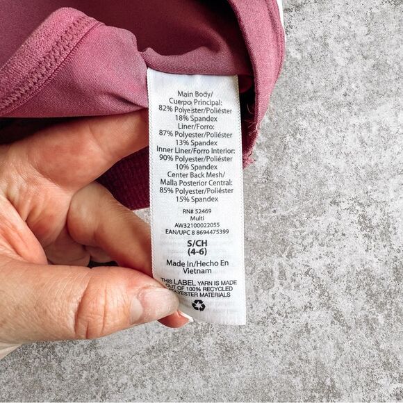 Athletic Works Purple and White Floral Racerback Sports Bra Size Small - Picture 5 of 6